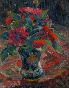 DIELMANN Emil 1897-1954,Roter Blumenstrauß,1922,Galerie Bassenge DE 2021-06-11