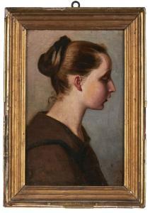 DIELMANN Jakob Fürchtegott 1809-1885,Profilbildnis einer jungen Frau,Dobritz DE 2023-11-18