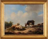 DIELMANN Pierre Emmanuel II 1821-1893,Zwei Schafe und ein Ziegenbock,1846,Arnold DE 2018-11-17