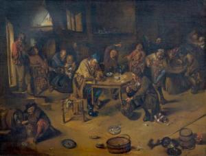 DIEPRAAM Abraham 1622-1670,Drinking and gambling in the tavern,Venduehuis NL 2021-05-26