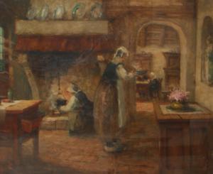 DIERCKX Pierre Jacques 1855-1947,Intérieur de cuisine,Brussels Art Auction BE 2022-03-22