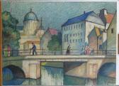 DIERICKX Raymond 1904-1978,Pont animé,Monsantic BE 2022-03-20