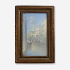 DIERS Edward 1800-1900,Vellum plaque (Venetian Canal); Rookwood P,1929,Rago Arts and Auction Center 2020-01-18