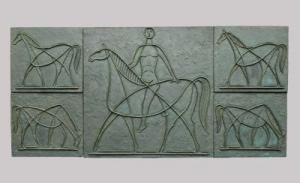 DIETLER Josef Felix 1750-1835,Bronze-Relief 'Reiter mit Pferden',Stahl DE 2009-04-25