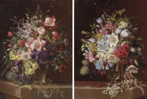DIETRICH Adelheid 1827-1891,Floral Still Life: A Pair of Works,1870,Christie's GB 2002-12-05