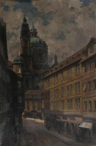 DIETRICH Anton 1833-1904,Brückengasse in Prag mit St. Niklas-Kirche,1925,Palais Dorotheum 2017-05-09