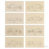 DIETRICH Raymond 1894-1980,Eight Automobile Prints and Two Framed Menus,1977,Skinner US 2015-12-05