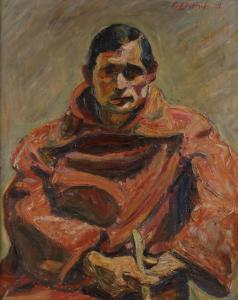 DIETSCH Ernst 1893-1963,Bildnis eines Mönchs Halbportrait eines sitzenden,Mehlis DE 2020-08-27