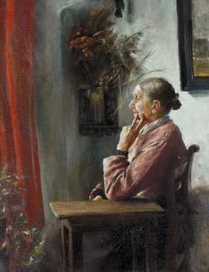 DIETZI Hans 1864-1929,Sitzende Frau am Fenster.,Dobiaschofsky CH 2004-11-01