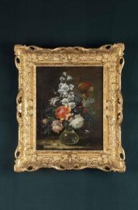 DIETZSCH Barbara Regina 1706-1783,Fleurs coupées dans un vase en verre,Kapandji Morhange 2022-11-04