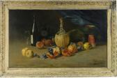DIEZ George Frederick,Still life study fruit and wine on a table,Burstow and Hewett GB 2015-02-25