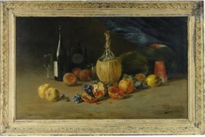 DIEZ George Frederick,Still life study fruit and wine on a table,Burstow and Hewett GB 2015-02-25