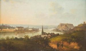 DIEZLER Jakob 1789-1855,Andernach River Rhine at Koblenz overlooki,1825,Hargesheimer Kunstauktionen 2020-09-12