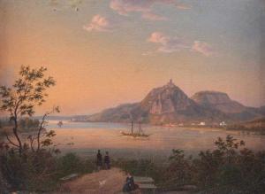 DIEZLER Jakob 1789-1855,Rheinlandschaft mit Blick auf den Drachenfels,Von Zengen DE 2018-06-15