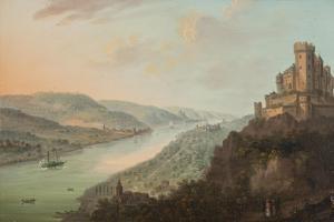 DIEZLER Jakob 1789-1855,Rhine landscape near Koblenz,1829,Nagel DE 2023-11-08