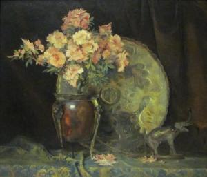 DIGBY GRACE 1900-1900,STILL LIFE WITH FLOWERS AND SILVER ELEPHANT,Lyon & Turnbull GB 2012-07-21