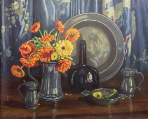 DIGBY Violet 1900-1900,Still life of flowers in a pewter mug and othe,Bellmans Fine Art Auctioneers 2018-04-18