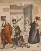 DIGHTON Richard 1795-1880,Caricature study figures by a door way,Burstow and Hewett GB 2009-09-23