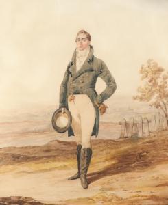 DIGHTON Robert,Portrait of a gentleman, full-length, standing in ,1812,Woolley & Wallis 2021-08-11