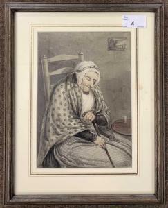 DIGHTON Robert 1752-1814,Portrait of a seated elderly lady,Keys GB 2024-01-19