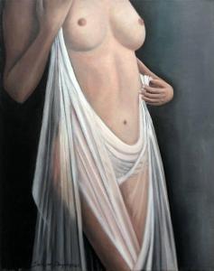 Digmi Salim 1957,Nude with Transparent Fabric,2020,Montefiore IL 2021-06-15