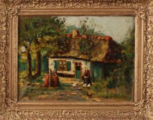 DIJK van Paul 1947,Farmhouse with farmer in well,1940,Twents Veilinghuis NL 2017-04-14