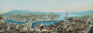 dikenmann verlag 1820-1888,Panorama de Zurich,Schuler CH 2009-06-15