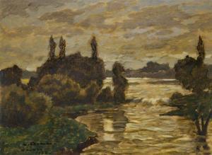 DILL Ludwig 1848-1940,Hochwasser der Amper,1922,Nagel DE 2019-05-08