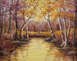 DILLARD EMMA 1879-1968,Untitled Fall Landscape with Creek,Heritage US 2007-12-01