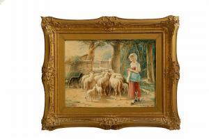 DILLE J.H 1820,young girl with sheep,1898,Garth's US 2014-06-06