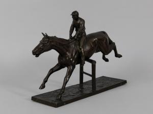 DILLER Fritz 1875-1945,Jockey auf Pferd ein Hindernis überspringend,1911,Mette DE 2023-11-08