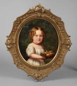DILLER,Kinderportrait Alice Engel Mädchen von 2-3 Jahren mit weißem,1855,Mehlis DE 2016-11-17