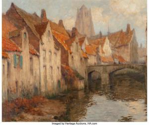 DILLY Georges Hippolyte 1876-1942,Canal in Bruges,Heritage US 2018-03-10