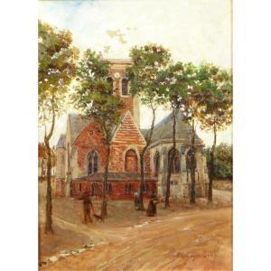 DILLY Georges Hippolyte 1876-1942,View of Church in Town,Kodner Galleries US 2021-10-27