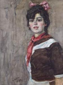 DIMITRIEVICH Ivan 1900-1900,Portrait de jeune fille,1986,Aguttes FR 2010-05-05