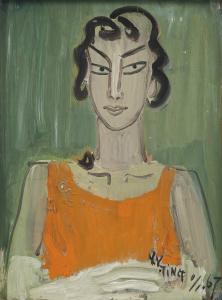 DING YANYONG 1902-1978,PORTRAIT OF A LADY; STILL LIFE WITH SCULPTURE,1967,Sotheby's GB 2013-10-05