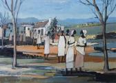 DINGEMANS Jan 1921-2001,Figures before a village,Bonhams GB 2011-10-25