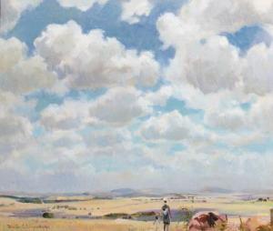 DINGEMANS JR Waalko Jans 1912-1991,Extensive landscape, South Africa Paysage,Christie's 1999-06-22