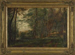 DINGLEY Humphrey J,Wooded Landscape with View of a Town in Distance,New Orleans Auction 2011-06-04