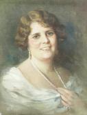 DINGLI Edward Caranua 1876-1950,Portrait of Olga Galea Naudi, nee Barbora,Bonhams GB 2014-12-03