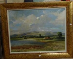 DINNAGE Norman 1928,landscape with cottage,Burstow and Hewett GB 2020-02-05