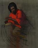 DINNERSTEIN Harvey 1928-2022,DRUMMER, STUDY FOR SPRING,1979,Sloans & Kenyon US 2009-11-13