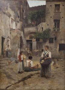 DIODATI Francesco Paolo 1864-1940,Il cortile,1896,Errico casa d'aste IT 2023-05-27