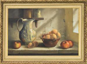 Dipnall Mary 1936,Still Life of Eggs and Apples with a Water Pitcher,Halls GB 2021-08-04