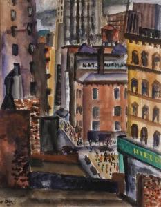 DIRK Nathaniel 1895-1961,Cityscape,1929,Butterscotch Auction Gallery US 2021-11-21