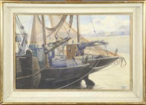 DIRKX Arthur Theo 1896-1967,Barques de Pêche,1939,Galerie Moderne BE 2014-01-21
