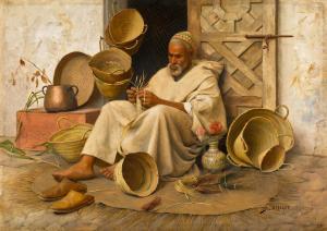 DISCART Jean Baptiste 1856-1944,The Basket Weaver, Tangier,Sotheby's GB 2022-03-29