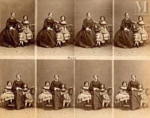 DISDERI Andre Adolphe Eugene 1819-1890,Portraits en studio, mère et ses fi,c.1860,Millon & Associés 2022-06-21