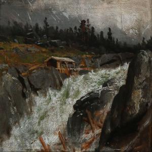 DISEN Andreas Edvard 1845-1923,A roaring Norwegian fjord,1883,Bruun Rasmussen DK 2016-01-11