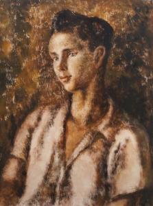 DISHER Eve 1894-1991,Portrait of a young man, quarter-length turned to ,Rosebery's GB 2013-03-19